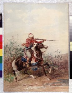 Orientalizmus: "" Lovat húzó lovas"" Georges Washington festménye (1827-1910) Kötelező említés: Collection fondation regards de Provence, Marseille
