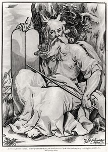 Mózes, Ludwig Businck metszete (1590 körül - 1630 után) alkotó: Georges after Lallemand