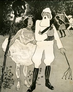 II. Lipót és Cleo de Merode operett duettet énekel, 1904.