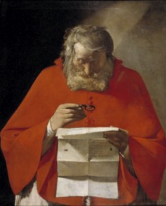 Szent Jeromos levelet olvas, kb. 1628-1629 alkotó: Georges de La Tour