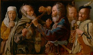 A muzsikusok verekedése alkotó: Georges de La Tour