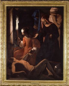 Szent Sebestyént Szent Irén kezeli. (St. Sebastian Tendered by St. Irene) Georges De La Tour festménye (1593-1652) alkotó: Georges de La Tour