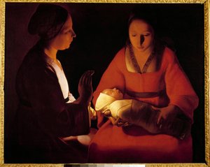 Az újszülött gyermek (The New Born Child). Georges De La Tour festménye (1593-1652)