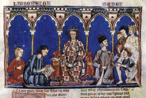 Alfonso X el Sabio mint bíró, a Libro de los Dados (20681403203) című művéből. alkotó: Georgia Levan Ramishvili from Tbilisi
