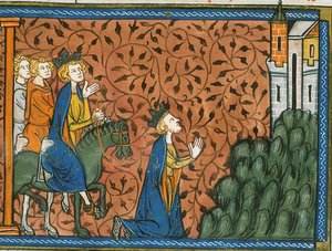 IX. Lajos a názáreti zarándoklaton, a 14. századi Chroniques de France ou de St Denis című kötetből (22528526100).