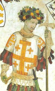 I. Saluzzo Manfréd, mint Bouillon-i Godfrey, Giacomo Jaquerio freskója, 1420 (25958141210) alkotó: Georgia Levan Ramishvili from Tbilisi