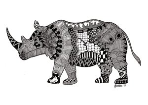The Rhino, 2015 (tus, bristol karton)