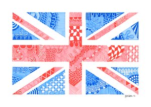 Union Jack, 2015 (tinta, bristol karton)