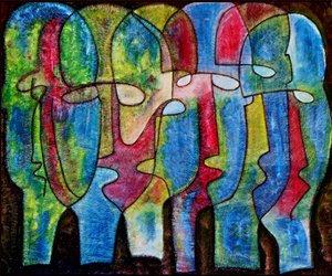 Les Zombis de Fort-Dimanche (Haiti) 2008 (olaj, panel)
