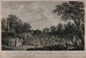 Kilátás a moszkvai Szerebryanicseszkaja fürdőházakra, 1796. alkotó: Gerard Barthe de la