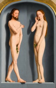 Adam és Eve Sedano családi triptichon, külső panelek alkotó: Gerard David