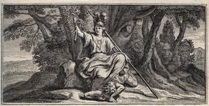 Minerva Slaming Discord - Minerva Terrassant la discorde - Gerard Edelinck metszete Daniel Halle (1614-1675) nyomán