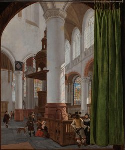 Az Oude Kerk belseje Delftben A delfti Oude Kerk belseje Trompe-l