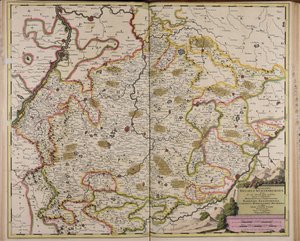 Chorographia ducatus Wurtenburgici quem ab una alteraque parte includunt quique ei includuntur marchionatus praepositura Badensis Elwangensis comitatus Hohenzolern Rechberg et affine almae civitatis Ulmae territorium alkotó: Gerard Valck