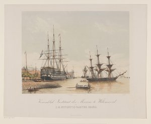Corvette Z.M. Urania és a Z.M. Kortenaert vonal hajója A Willemsoord-i Haditengerészet Királyi Intézete és a H.M. Urania oktatóhajó (cím az objektumon) alkotó: Gerard Voorduin