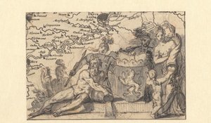 Dizájn Brabant címerével ellátott matricához alkotó: Gerard de Lairesse