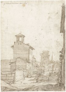 Kilátás a Via Panispernára a Santa Maria Maggiore-ra, Róma