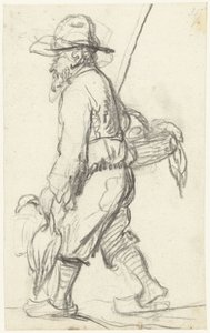 Vadász egy kosár kacsával alkotó: Gerard ter Borch (II) (possibly)