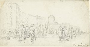 Jeges szórakozás a haarlemi Zijlpoortban alkotó: Gerard ter Borch (II)