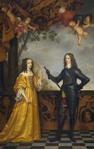 II. Vilmos (1626-1650), Orange hercege és felesége, Stuart Mária (1631-1660) kettős portréja.
