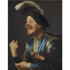 Nevető zenész hegedűvel a hóna alatt alkotó: Gerard van Honthorst