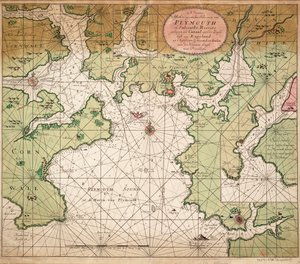 A Plymouth Sound térképe Greenville Collins 1693-as, a La Manche-csatornát ábrázoló térképéből.