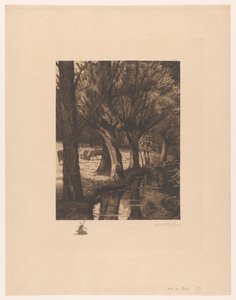 Rét a víz mellett A pataknál (cím az objektumon) alkotó: Gerarda Wilhelmina ten Hoet (signed by artist)