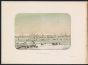 Jégszórakozás a rotterdami Maason, Katendrechtből nézve, 1855 Katendrecht városa látható (cím a tárgyon) Jégszórakozás a rotterdami Maason 1855 februárjában, feliratokkal (a sorozat címe a tárgyon) alkotó: Gerardus Johannes Bos