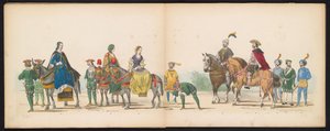 A leideni diákok maskara, 1855 (10. tábla) A Leidsche Hoogeschool 280. évfordulója alkalmából 1855. június 12-én, a Leidsche Hoogeschool fennállásának 280. évfordulója alkalmából rendezett jelmezes felvonulás, amely V. Károly belépését ábrázolja.