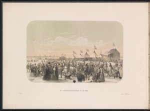Korcsolyázás a Maas-on Rotterdamban, 1855 A Maas-korcsolyapálya (cím a tárgyon) Jégszórakozás a rotterdami Maason 1855 februárjában, feliratokkal (a sorozat címe a tárgyon)