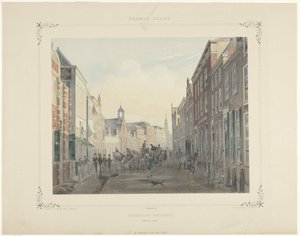 Diáktársaság a Leideni Breedestraatban alkotó: Gerardus Johannes Bos