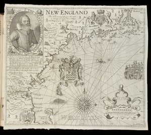 Új-Anglia térképe, a Historia Mundiból: vagy Mercator
