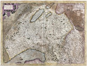 Genftől északkeletre, svájci (metszet alkotó: Gerardus Mercator