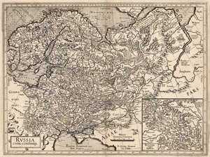 Oroszország cum Confinijs. Oroszország térképe, 1587.