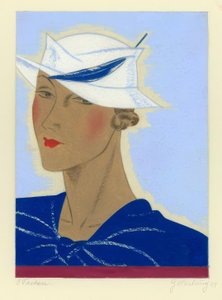 Női sapka kék tollal 1933 / G. Hartung