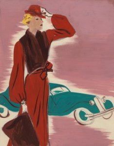 Női divat 1930-as évek / ruha stólával / Hartung