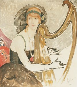 Hárfán játszó hölgy alkotó: Gerda Marie Frederike Wegener