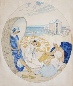 Csevegés a dán tengerparton alkotó: Gerda Wegener