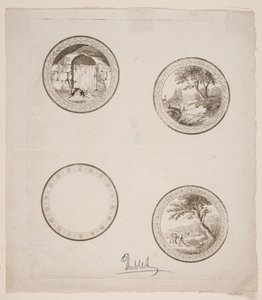 Négy matrica La Fontaine meséihez alkotó: Gerhard Ludvig Lahde