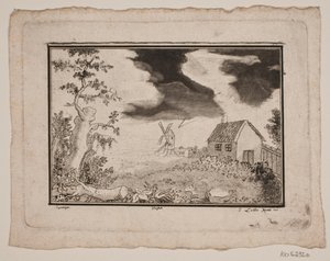 Táj, ház és malom alkotó: Gerhard Ludvig Lahde