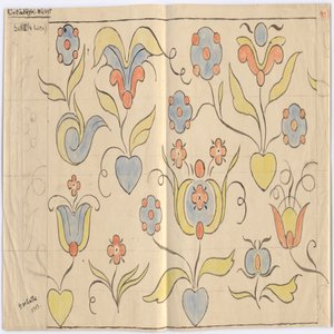 Oslói Iparművészeti Múzeum: I. terem (az utca felé). 11. lap alkotó: Gerhard Munthe
