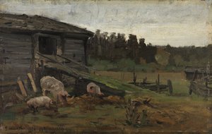 Sertések a Barn Bridge-nél alkotó: Gerhard Munthe