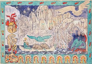 Az óriás barlangja - Munthe, Gerhard (1849-1929) - 1892 - Akvarell, gouache papíron - 78,5x112,9 - Nemzeti Művészeti Múzeum, Oslo