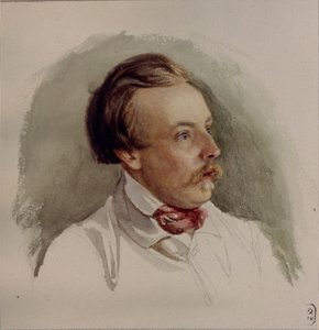 Alexander von Kotzebue festő portréja 1815-1889, 1840-es évek alkotó: Gerhard Wilhelm Reutern von