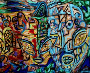 Alien Abstract,2019 (olaj, vászon) alkotó: Gerhardt Isringhaus