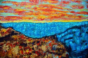 Shiva Sunrise,2022,olaj vászonra alkotó: Gerhardt Isringhaus