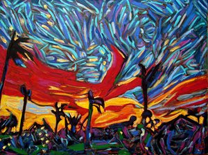 Sidhartha Sunrise,2022, olaj vászonra alkotó: Gerhardt Isringhaus