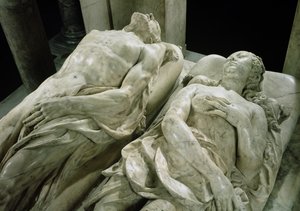 Medici Katalin 1519-89 és II. Henri 1519-59 sírja Katalin és Henri képmásának részlete, 1562-73 márvány