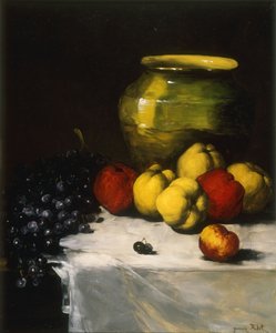 Csendélet almával és szőlővel, alkotó: Germain Ribot
