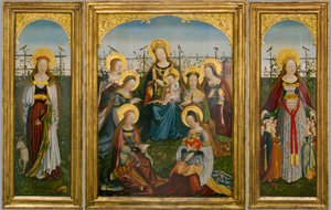 Triptichon a Szűzanya és gyermeke szentekkel alkotó: German